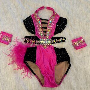 Pink and Black Glamour Medium Child Dance costume